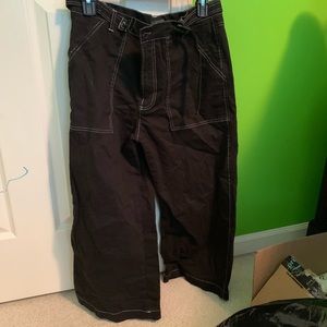 Black wide leg utility pants